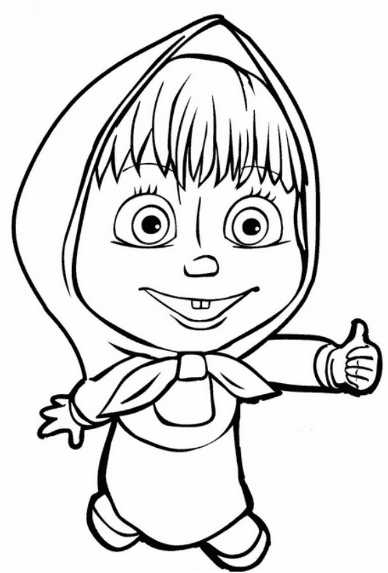 Розмальовка Маша скачати та роздрукувати в форматі А4