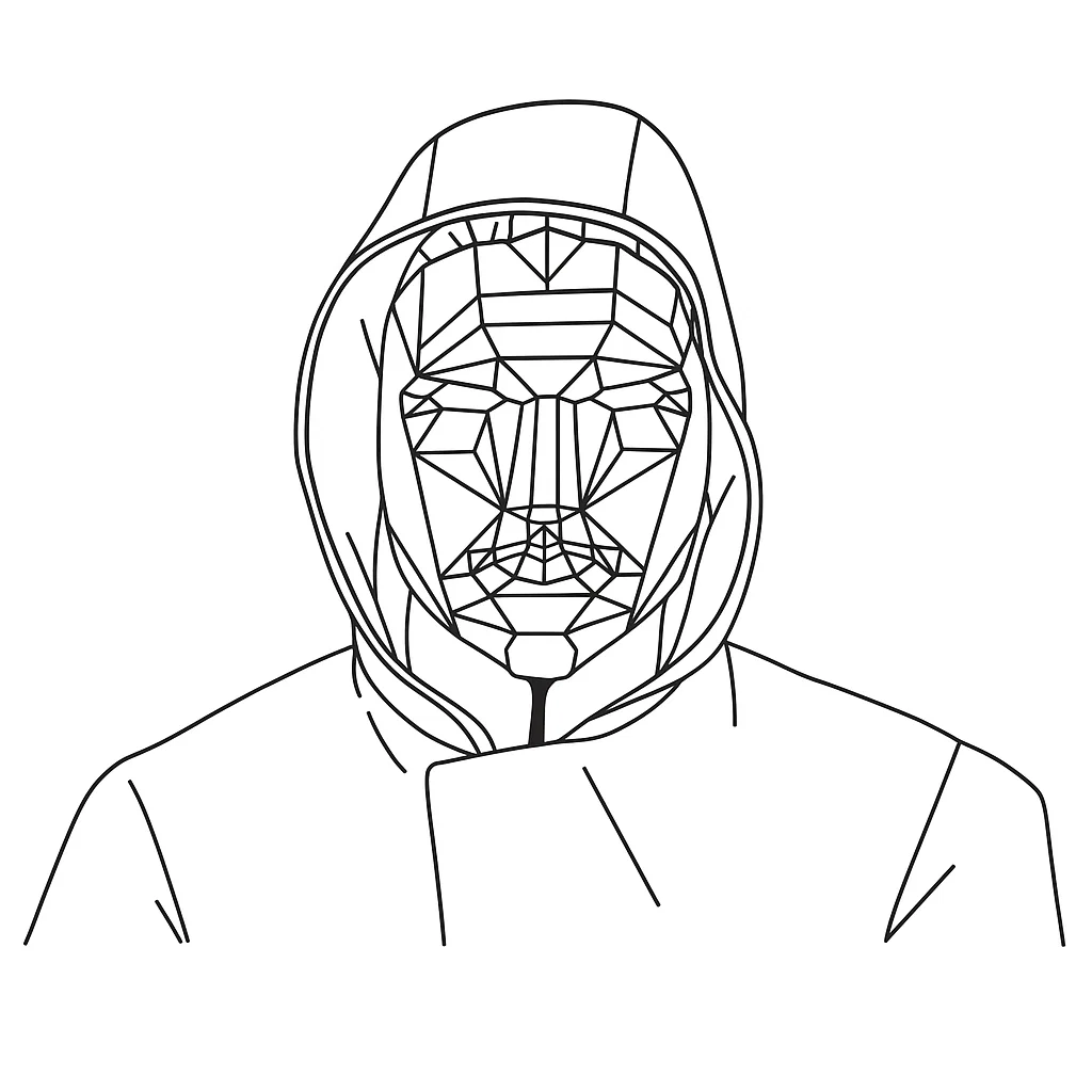 Розмальовка "Портрет ведучого з гри в кальмара" скачати та роздрукувати в форматі А4