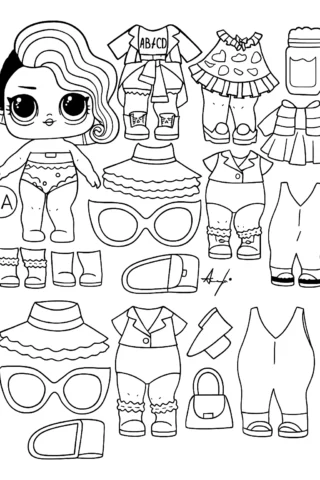 Розмальовки Лол для вирізування скачати та роздрукувати в форматі А4