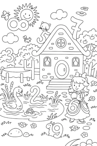 Розвиваючі розмальовки для дітей у пошуках цифр скачати та роздрукувати в форматі А4