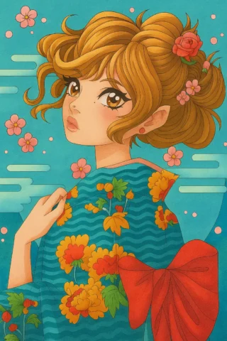 Малюнок для дівчат аніме дівчина скачати та роздрукувати в форматі А4