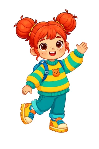 Малюнок для дівчат дівчина Тока Бока скачати та роздрукувати в форматі А4