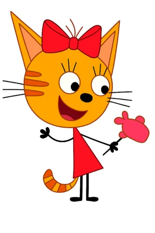 Малюнок для дівчат кішечка з бантиком скачати та роздрукувати в форматі А4