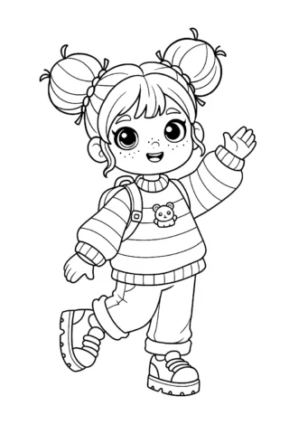 Розмальовки для дівчат дівчина Тока Бока скачати та роздрукувати в форматі А4