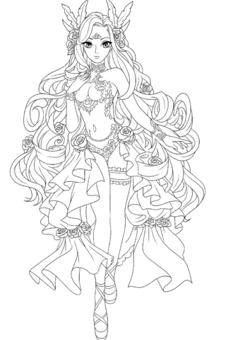 Розмальовки для дівчат чарівна фея скачати та роздрукувати в форматі А4