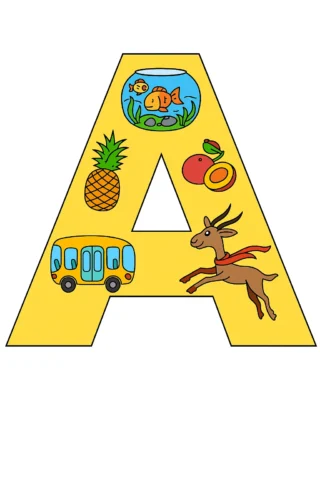 Розвиваючі малюнок літера А скачати та роздрукувати в форматі А4