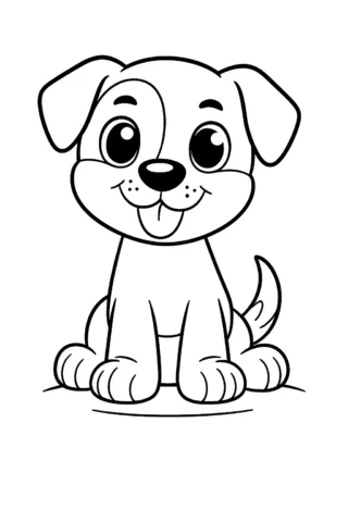 Розмальовки для дітей 2-3 років — Цуценя скачати та роздрукувати в форматі А4