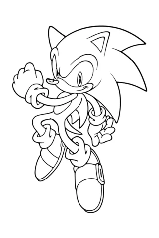 Розмальовки з персонажами із ігор — Соник у дії скачати та роздрукувати в форматі А4