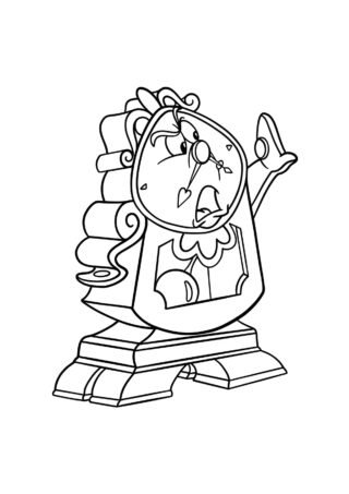 Розмальовки Дісней Когсворт з Красуні та Чудовиська — скачати та роздрукувати в форматі А4