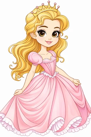 Малюнки дісней Принцеса у короні скачати та роздрукувати в форматі А4