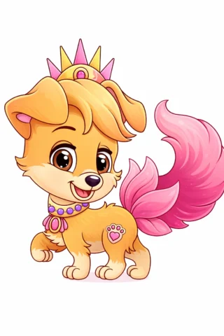 Малюнки дісней Вихованець принцеси з короною скачати та роздрукувати в форматі А4