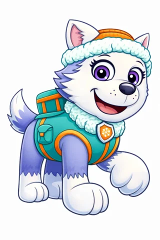 Малюнки з персонажами із мультфільмів Щенячий патруль — Еверест скачати та роздрукувати в форматі А4