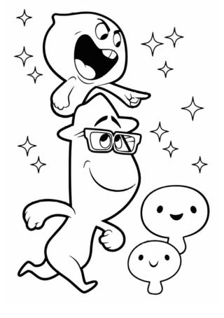 Розмальовки дісней Душа персонажі мультфільму скачати та роздрукувати в форматі А4