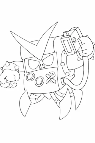 Розмальовки з персонажами із мультфільмів бойовий робот скачати та роздрукувати в форматі А4