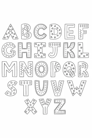 Розвиваючі розмальовки Англійський алфавіт для дітей — скачати та роздрукувати в форматі А4