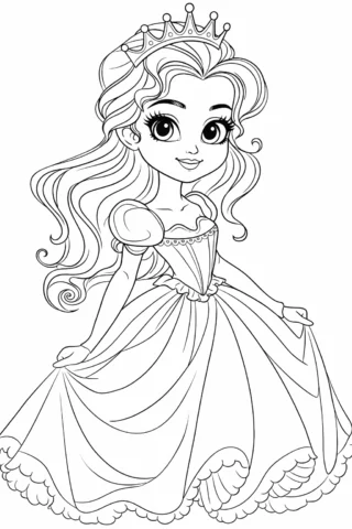 Розмальовки дісней Принцеса у короні скачати та роздрукувати в форматі А4