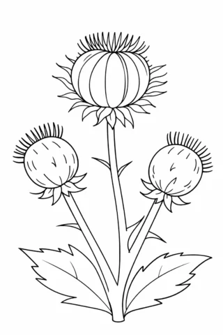 Розвиваючі розмальовки — Будяк (чортополох) скачати та роздрукувати в форматі А4