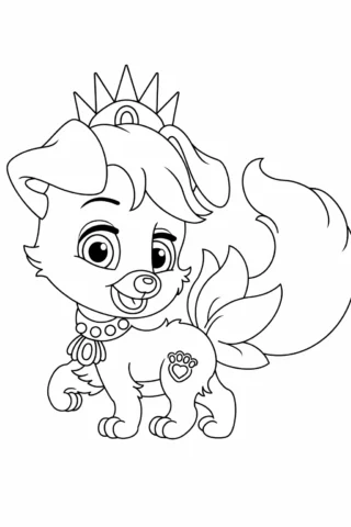 Розмальовки дісней Вихованець принцеси з короною скачати та роздрукувати в форматі А4