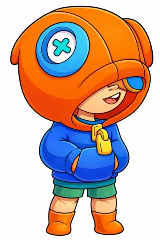 Малюнки з персонажами із мультфільмів — Леон з Бравл Старс