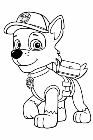 Розмальовки з персонажами із мультфільмів Щенячий патруль — Трекер скачати та роздрукувати в форматі А4
