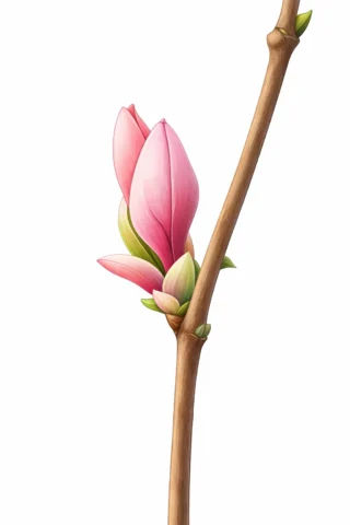 Розмальовки пори року: Весняна брунька на гілці скачати та роздрукувати в форматі А4