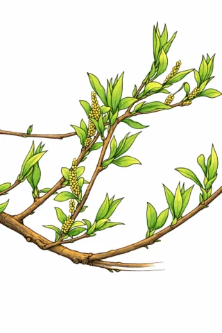 Розмальовки пори року: Весняні бруньки черемхи скачати та роздрукувати в форматі А4