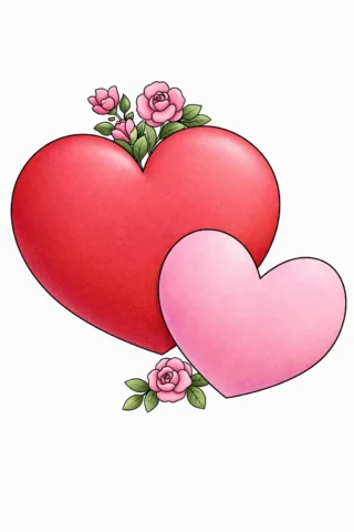 Розмальовки для дорослих: Серця з квітами скачати та роздрукувати в форматі А4