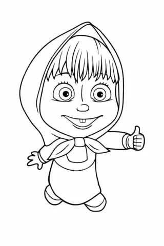 Розмальовки з персонажами із мультфільмів Маша скачати та роздрукувати в форматі А4