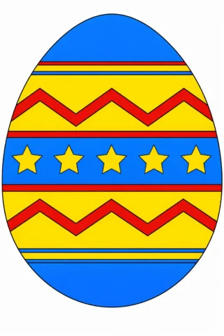 Малюнок великоднє яйце з геометричним орнаментом і зірками