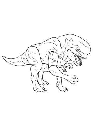 Розмальовка «Лютий тиранозавр» скачати та роздрукувати в форматі А4