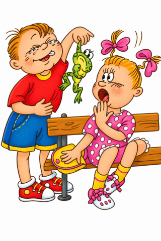 Малюнки «Пустощі на лавці: кумедна жабка» скачати та роздрукувати в форматі А4