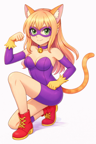 Малюнок «Аніме дівчина-кішка» скачати та роздрукувати в форматі А4