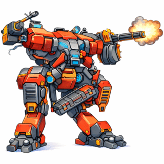 Малюнок «Бойовий робот-мех» скачати та роздрукувати в форматі А4