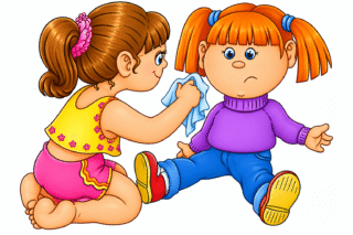 Малюнок «Допомога подрузі — гарні манери» скачати та роздрукувати в форматі А4