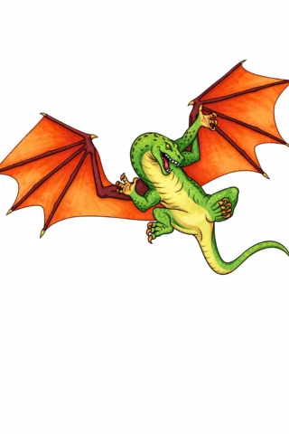 Малюнок «Летючий дракон у польоті» скачати та роздрукувати в форматі А4