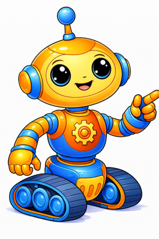 Розмальовка «Маленький робот на гусеницях» скачати та роздрукувати в форматі А4