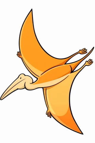 Малюнок «Птеродактиль у польоті» скачати та роздрукувати в форматі А4