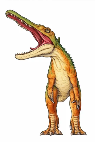 Малюнок «Спінозавр з довгою пащею» скачати та роздрукувати в форматі А4