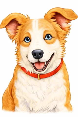 Малюнок «Усміхнений песик портрет» скачати та роздрукувати в форматі А4