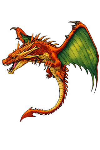 Малюнок «Величний дракон у небі» скачати та роздрукувати в форматі А4