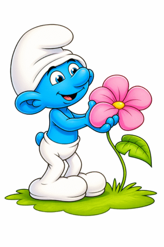 Розмальовка «Веселий гномик з квіткою» скачати та роздрукувати в форматі А4