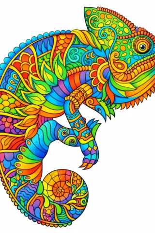 Малюнок «Візерунчастий хамелеон» скачати та роздрукувати в форматі А4