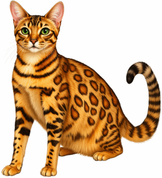 Малюнок «Домашня кішка з візерунковою шерстю» скачати та роздрукувати в форматі А4