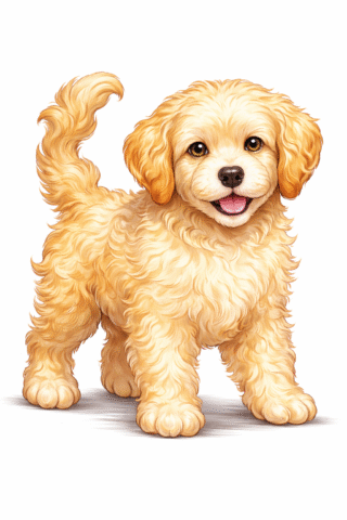 Малюнок «Маленький пухнастий песик» скачати та роздрукувати в форматі А4