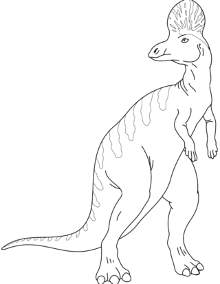 Розмальовка «Коритозавр з гребенем» скачати та роздрукувати в форматі А4