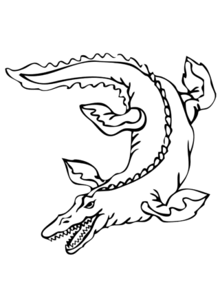 Розмальовка «Мозазавр у морі» скачати та роздрукувати в форматі А4