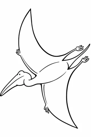 Розмальовка «Птеродактиль у польоті» скачати та роздрукувати в форматі А4