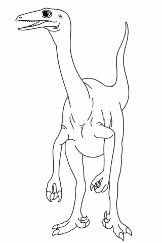 Розмальовка «Стрункий динозавр целюр» скачати та роздрукувати в форматі А4