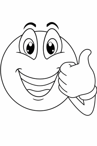 Розмальовка «Смайлик лайк – все добре!» скачати та роздрукувати в форматі А4