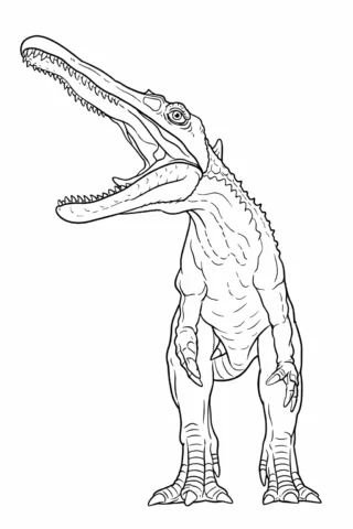 Розмальовка «Спінозавр з довгою пащею» скачати та роздрукувати в форматі А4